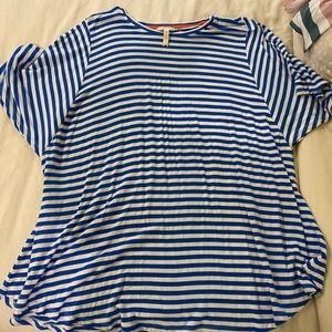 Matilda jane white and blue striped top